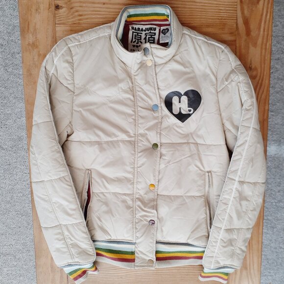Harajuku Lovers Gwen Puffer Bomber Jacket No Doubt Rainbow Excellent condition M - Picture 1 of 8